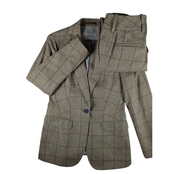 Suistudio SuitSupply Cameron Camel Check Wool Blend Blazer...